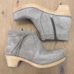 Grey suede Dansko booties